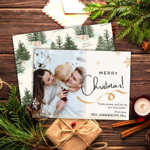Vrolijk Kerstfeest 1 foto Kerstboom sneeuwvlok Feestdagenkaart