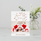 Vrolijk kerstfeest 1 Foto Moderne winter Folie Feestdagen Briefkaart (Staand Voorkant)