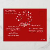 Vrolijk kerstfeest 1 Foto Moderne winter Folie Feestdagen Briefkaart (Achterkant)