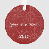 Vrolijk kerstfeest 1 Foto Red Snowflake / Tekst Ornament (achterkant)