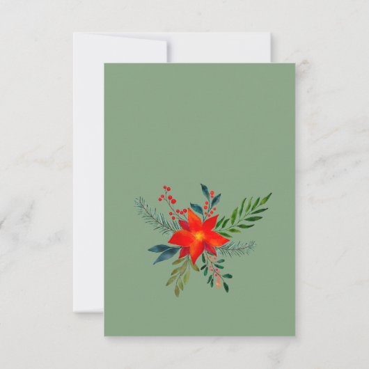 Vrolijk kerstfeest 1 Foto Waterverf Floral Holiday Bedankkaart (Achterkant)