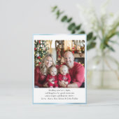 VROLIJK KERSTFEEST! 1 Foto, wit, blauw Feestdagenkaart (Staand voorkant)