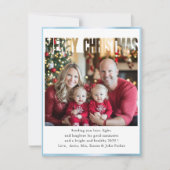 VROLIJK KERSTFEEST! 1 Foto, wit, blauw Feestdagenkaart (Voorkant)