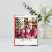 VROLIJK KERSTFEEST! 1 Foto, wit, rood Feestdagenkaart (Staand voorkant)