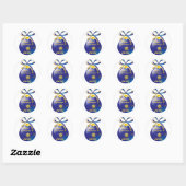 Vrolijk kerstfeest 2009 ronde sticker (Vel)
