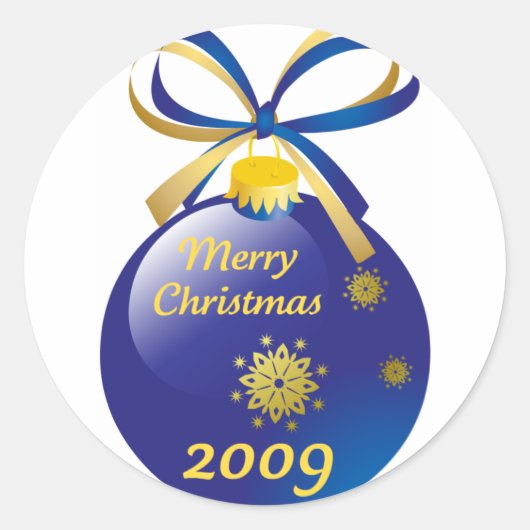Vrolijk kerstfeest 2009 ronde sticker (Voorkant)