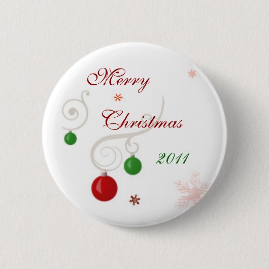 Vrolijk kerstfeest 2011 ronde button 5,7 cm (Voorkant)