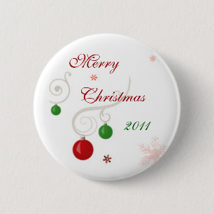 Vrolijk kerstfeest 2011 ronde button 5,7 cm