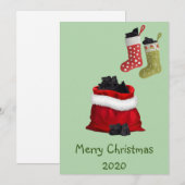 Vrolijk kerstfeest 2020 Covid Coal in Stockings Feestdagenkaart (Voorkant / Achterkant)