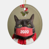 Vrolijk kerstfeest 2020 in Covid Face Mask Keramisch Ornament (Links)