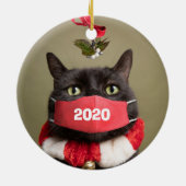 Vrolijk kerstfeest 2020 in Covid Face Mask Keramisch Ornament (Achterkant)