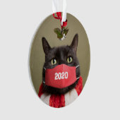 Vrolijk kerstfeest 2020 in Covid Face Mask Ornament (voorkant)