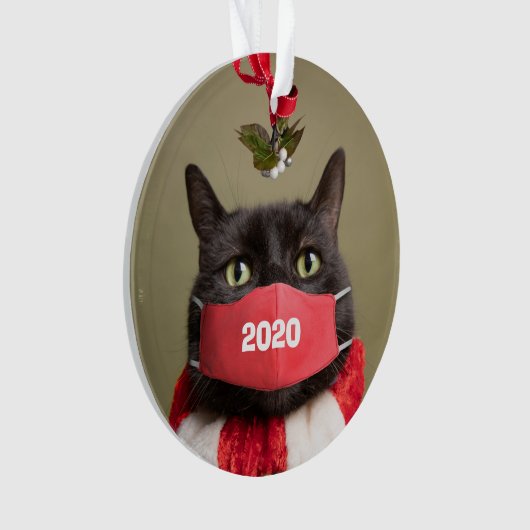 Vrolijk kerstfeest 2020 in Covid Face Mask Ornament (voorkant)