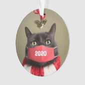 Vrolijk kerstfeest 2020 in Covid Face Mask Ornament (voorkant)