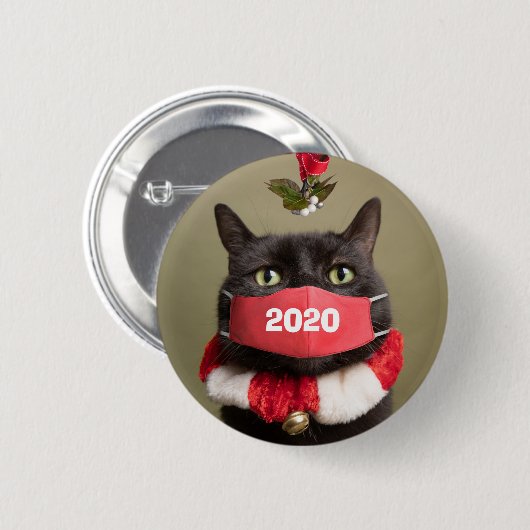 Vrolijk kerstfeest 2020 in Covid Face Mask Ronde Button 5,7 Cm (Voorkant /achterkant)