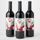 Vrolijk Kerstfeest 2020 Kerstman in Masker Wijn Etiket (Flessen)