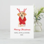 Vrolijk kerstfeest 2020 Labrador Puppy in red scar Aankondiging (Staand voorkant)