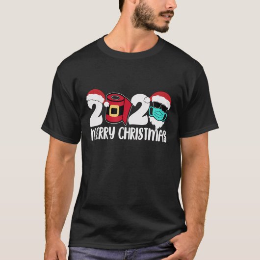 Vrolijk kerstfeest 2020 Quarantine kerstkerstmis T-shirt (Voorkant)