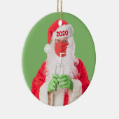 Vrolijk kerstfeest 2020 Santa Hand Sanitizer TP Keramisch Ornament (Rechts)