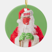 Vrolijk kerstfeest 2020 Santa Hand Sanitizer TP Keramisch Ornament (Voorkant)