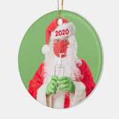 Vrolijk kerstfeest 2020 Santa Hand Sanitizer TP Keramisch Ornament (Links)
