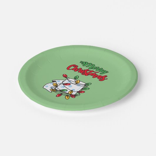 Vrolijk kerstfeest 2020 - Toilet Paper Edition Papieren Bordje (Gekanteld)