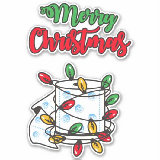 Vrolijk kerstfeest 2020 - Toilet Paper Edition Sticker (Voorkant)