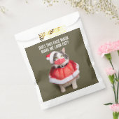 Vrolijk kerstfeest 2020 Vetkat in het gezichtsmask Bedankzakje (Gezegeld)