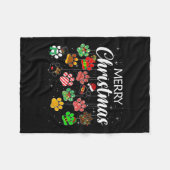 Vrolijk kerstfeest 2021 Dog Paw-printbuffels U Fleece Deken (Voorkant (Horizontaal))