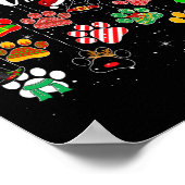 Vrolijk kerstfeest 2021 Dog Paw-printbuffels U Poster (Hoek)