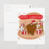 Vrolijk kerstfeest 2021 en volle koe briefkaart (Voorkant / Achterkant)