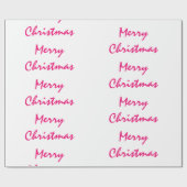 Vrolijk kerstfeest 2021 roze witte kalligrafie cadeaupapier (Vlak)