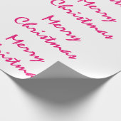 Vrolijk kerstfeest 2021 roze witte kalligrafie cadeaupapier (Hoek)