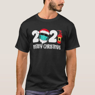 Vrolijk kerstfeest 2021 Santa Wearing Mask Quarant T-shirt