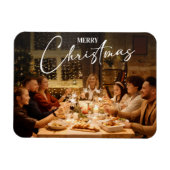 Vrolijk kerstfeest 2023 Elegant modern fotofeest Magneet (Horizontaal)