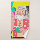 Vrolijk kerstfeest 2024 badhanddoek (Badhanddoek)