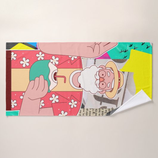 Vrolijk kerstfeest 2024 badhanddoek (Badhanddoek)