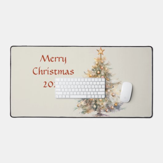 Vrolijk Kerstfeest 2024 Desk Mat (Keyboard & Muis)