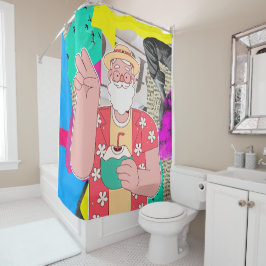 Vrolijk kerstfeest 2024 douchegordijn