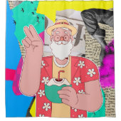 Vrolijk kerstfeest 2024 douchegordijn (Voorkant)