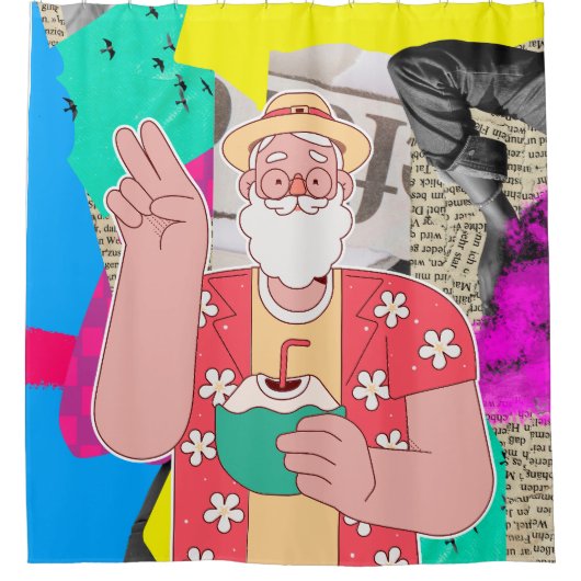 Vrolijk kerstfeest 2024 douchegordijn (Voorkant)