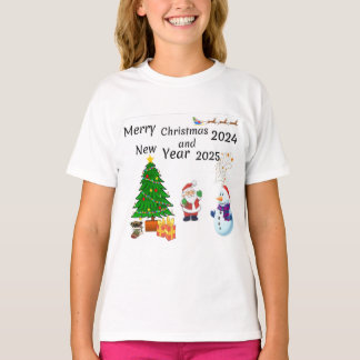 Vrolijk kerstfeest 2024 en nieuwjaar 2025 t-shirt