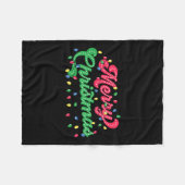 Vrolijk Kerstfeest 2024 Familie Matching Kerstmis  Fleece Deken (Voorkant (Horizontaal))