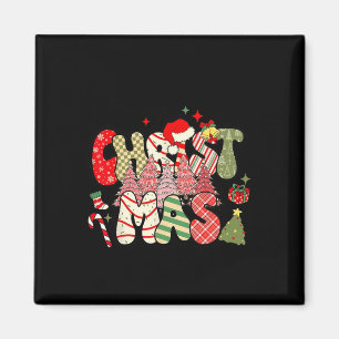 Vrolijk Kerstfeest 2024 Familie Matching Kerstmis  Magneet