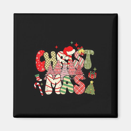 Vrolijk Kerstfeest 2024 Familie Matching Kerstmis  Magneet (Voorkant)