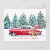 Vrolijk kerstfeest 2024 Gepersonaliseerde  scene Feestdagenkaart (Voorkant)