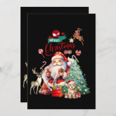 Vrolijk Kerstfeest 2024 Kerstman Kaart (Voorkant / Achterkant)