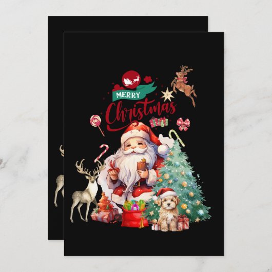 Vrolijk Kerstfeest 2024 Kerstman Kaart (Voorkant / Achterkant)
