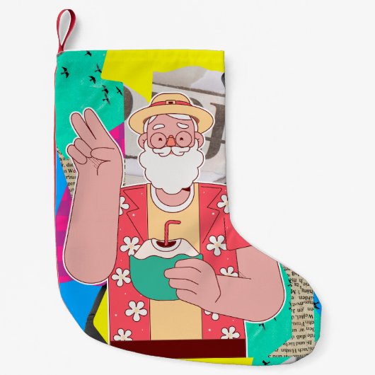 Vrolijk kerstfeest 2024 kleine kerstsok (Voorkant)
