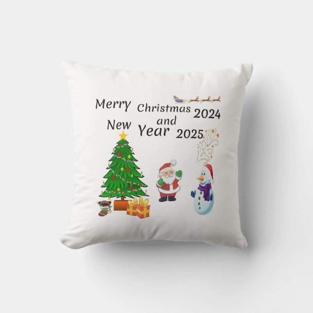 Vrolijk kerstfeest 2024 kussen (Voorkant)